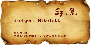 Szotyori Nikolett névjegykártya