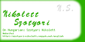 nikolett szotyori business card
